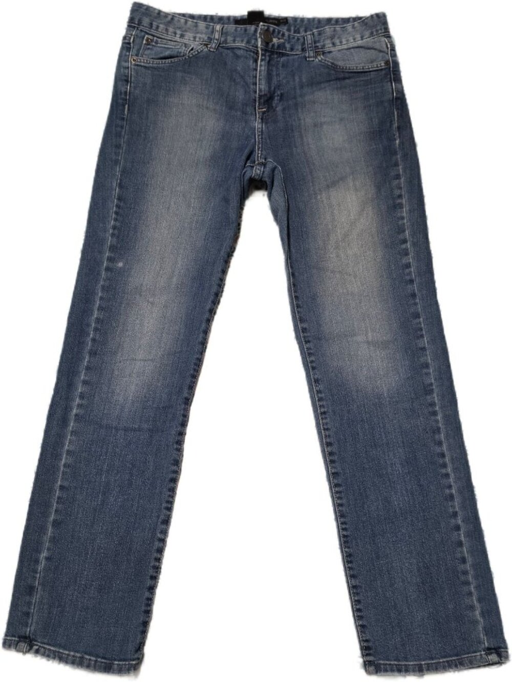 Calvin Klein Lean Bootcut Jeans Size 12 Mid Rise Med Wash Distressed Y2K